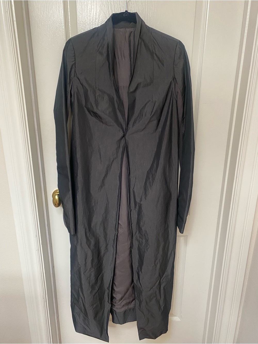 Rick Owens Long Black/Steel Gray Trench
